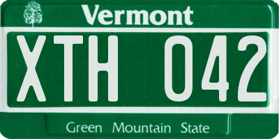 VT license plate XTH042