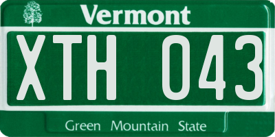 VT license plate XTH043