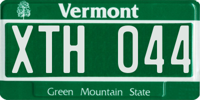 VT license plate XTH044