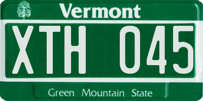 VT license plate XTH045