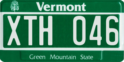 VT license plate XTH046