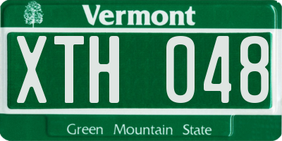 VT license plate XTH048