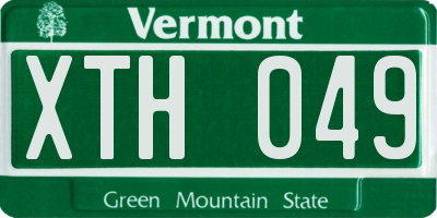 VT license plate XTH049