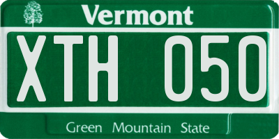 VT license plate XTH050