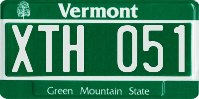 VT license plate XTH051