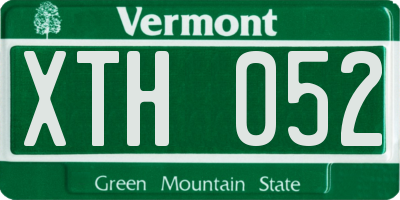 VT license plate XTH052