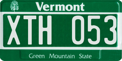 VT license plate XTH053
