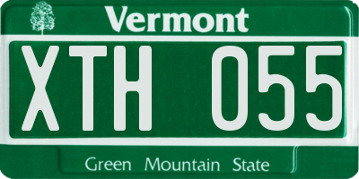 VT license plate XTH055