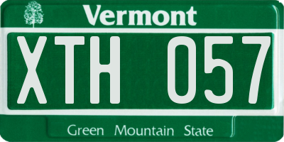 VT license plate XTH057