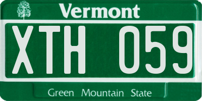 VT license plate XTH059