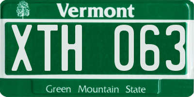 VT license plate XTH063