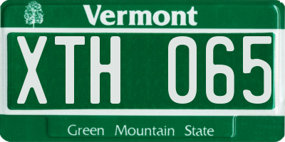 VT license plate XTH065