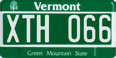 VT license plate XTH066
