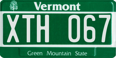 VT license plate XTH067