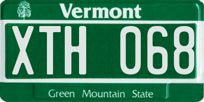 VT license plate XTH068
