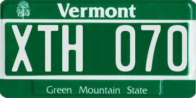 VT license plate XTH070