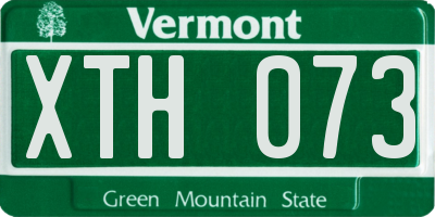 VT license plate XTH073