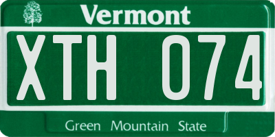 VT license plate XTH074