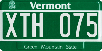 VT license plate XTH075