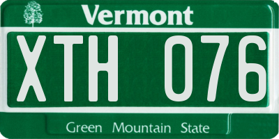 VT license plate XTH076