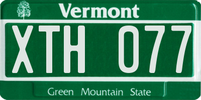 VT license plate XTH077