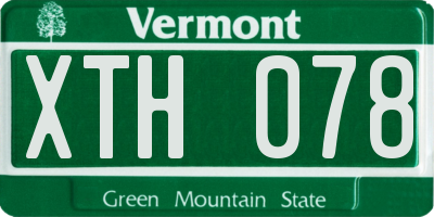 VT license plate XTH078