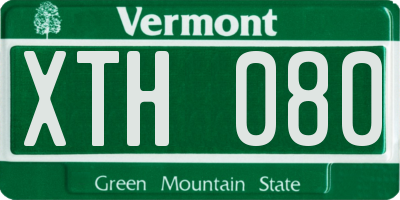 VT license plate XTH080