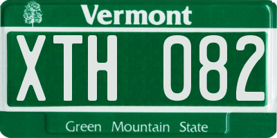 VT license plate XTH082