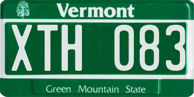 VT license plate XTH083