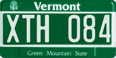 VT license plate XTH084