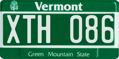 VT license plate XTH086