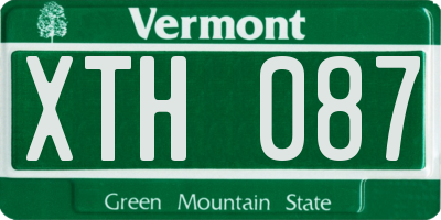VT license plate XTH087