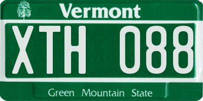 VT license plate XTH088