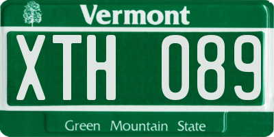 VT license plate XTH089