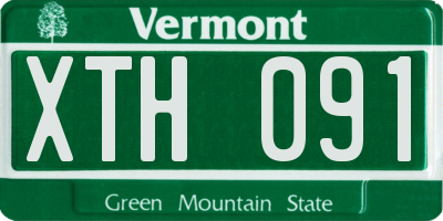 VT license plate XTH091