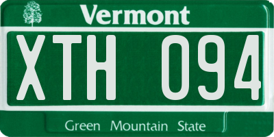 VT license plate XTH094