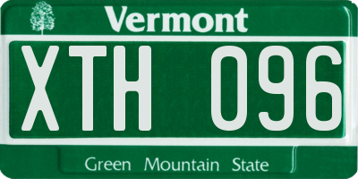 VT license plate XTH096