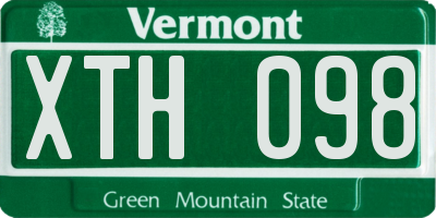 VT license plate XTH098