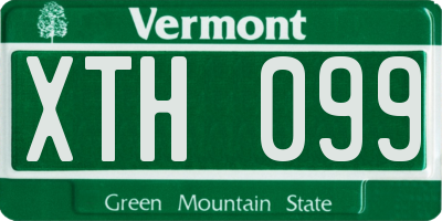 VT license plate XTH099