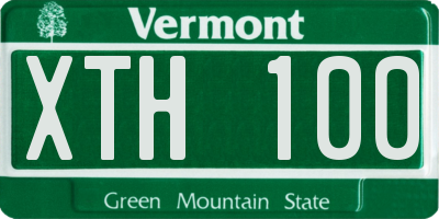 VT license plate XTH100