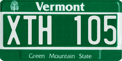 VT license plate XTH105