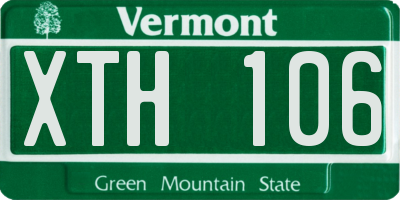 VT license plate XTH106