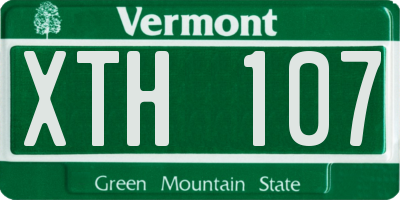 VT license plate XTH107