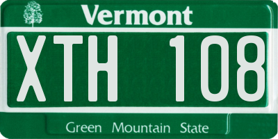 VT license plate XTH108