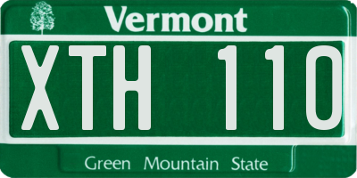 VT license plate XTH110