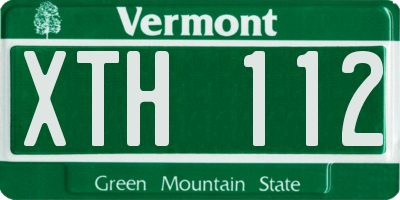 VT license plate XTH112