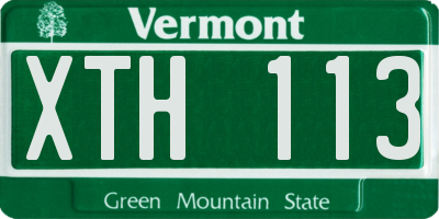 VT license plate XTH113