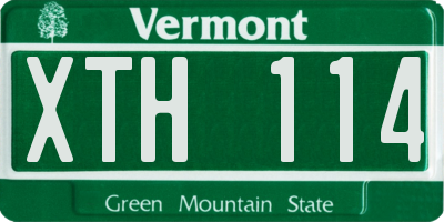 VT license plate XTH114