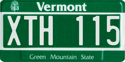VT license plate XTH115