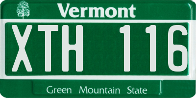 VT license plate XTH116